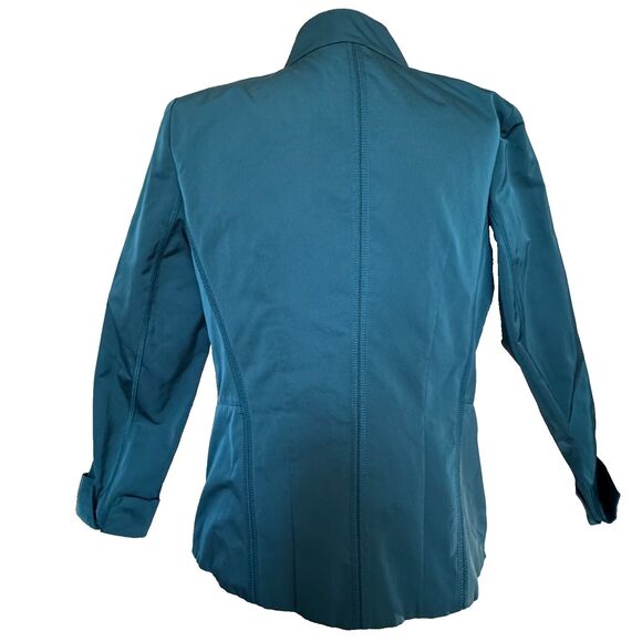 Lafayette 148 deep teal two way zip front jacket size 8 lightweight quiet luxury - Picture 2 of 9